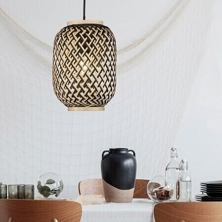 Fischer & Honsel 60705 pendant light Hummel 1-flame black natural E