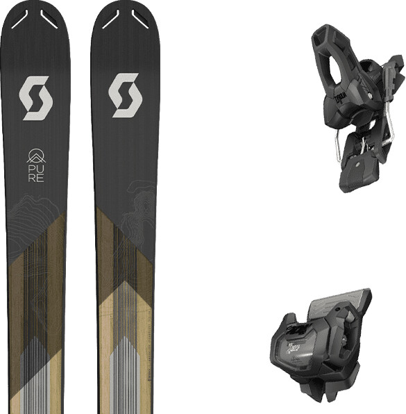 Photos - Ski Scott Sports  Pure Pow 115ti Alpinski-Set  green/black/brown (291923)