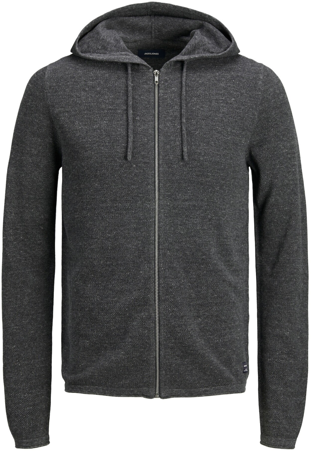 Jack & Jones Hooded Zip Knitted Cardigan dark grey melange