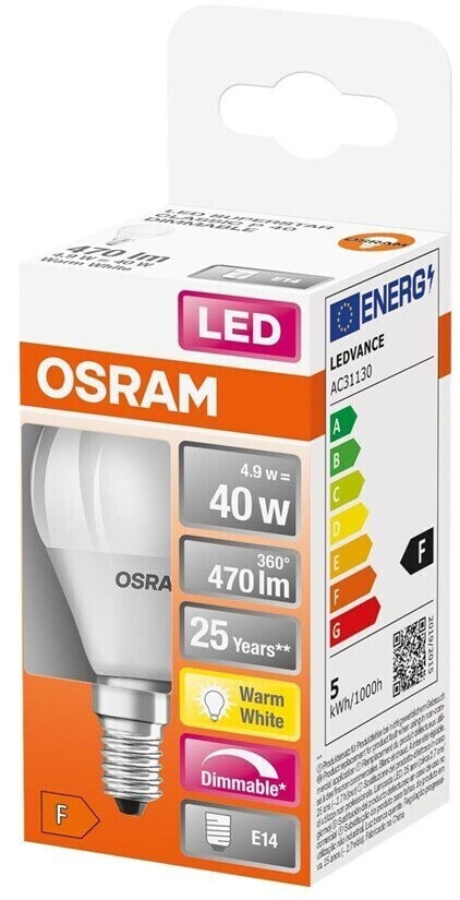 Ampoule antibactérienne LED P40 E14/4,9W/230V 4000K - Osram