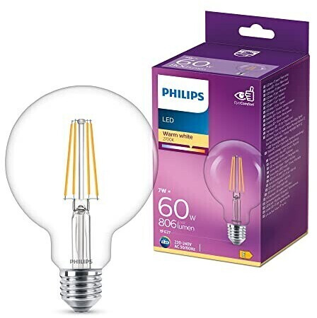 Philips E27 LED Lampe WarmGlow 6W 470Lm warmweiss dimmbar