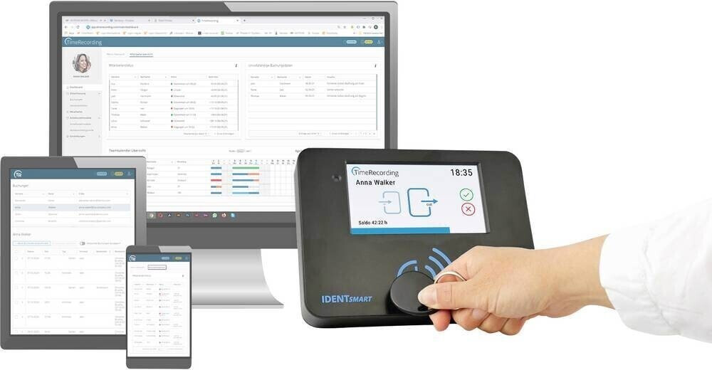 IDENTsmart Zeiterfassung ID800 Starterkit mit 15 Mitarbeitertoken ab €