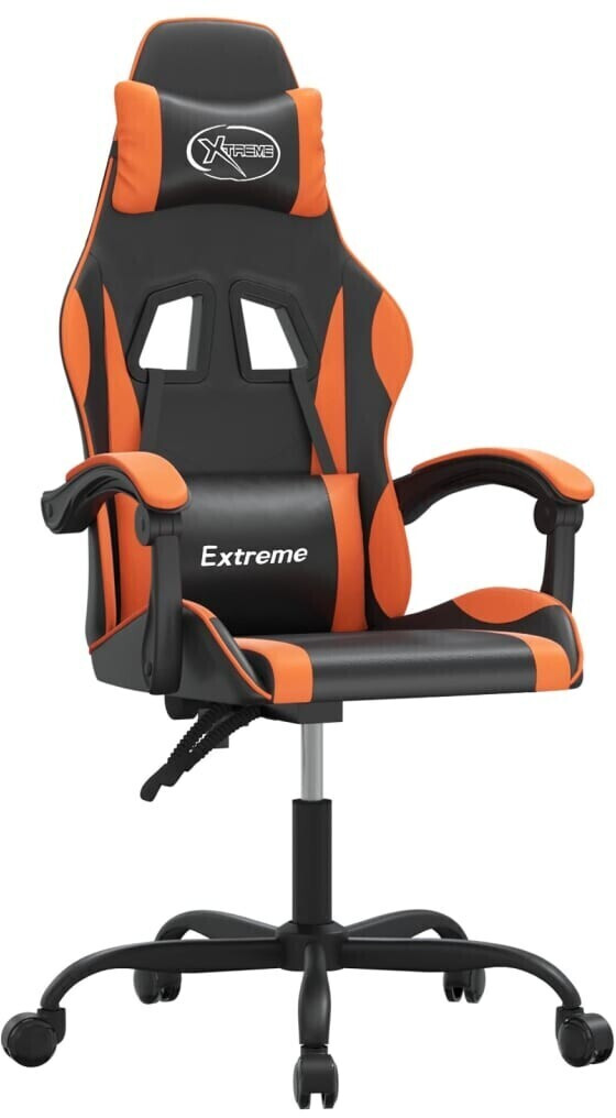 vidaXL Fauteuil gamer en cuir synthétique (349567-349578) noir/orange (349573)