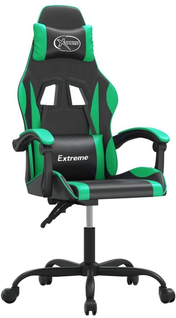 vidaXL Fauteuil gamer en cuir synthétique (349567-349578) noir/vert (349570)