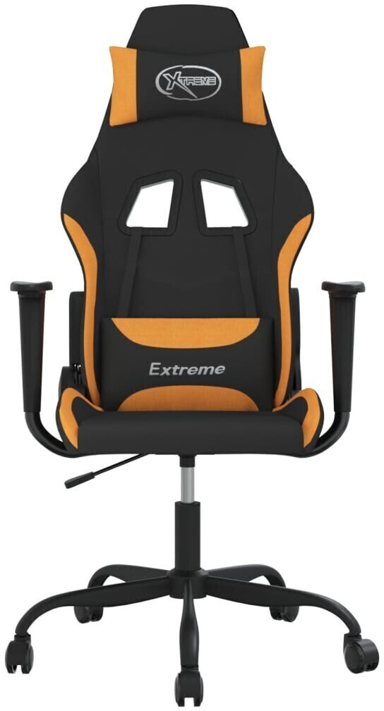 vidaXL Fauteuil gamer avec fonction de massage Fabric (345469-345479) noir/orange (345474)