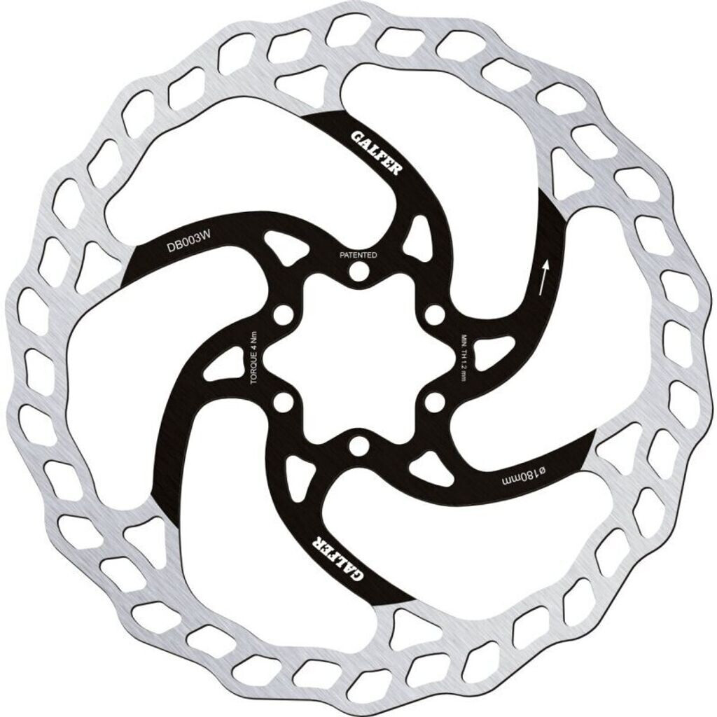 Galfer Wave Fixed MTB 6-Bolt Rotor 180mm x 1.8mm
