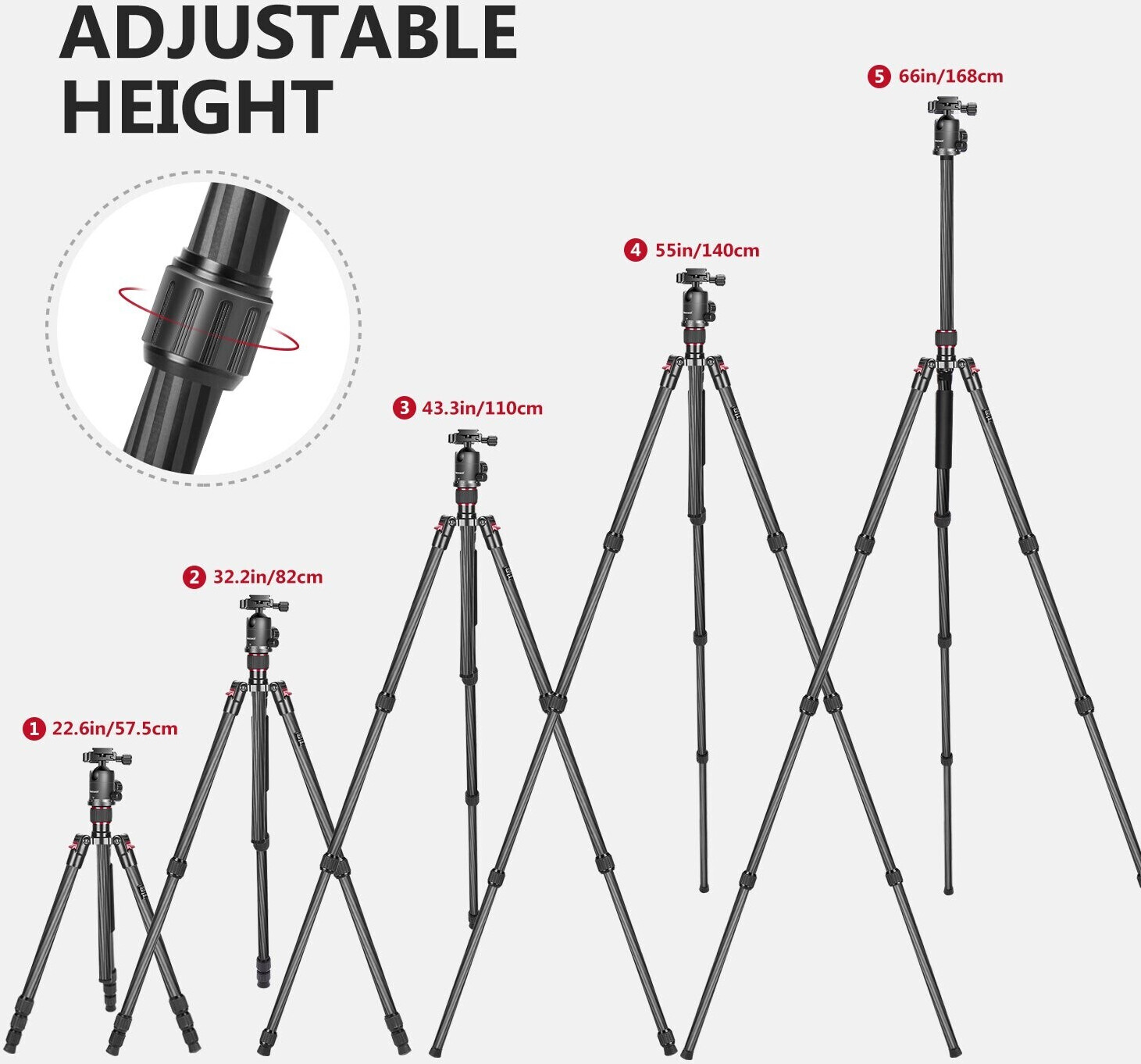 Neewer 66" Carbon Fiber Monopod Tripod au meilleur prix sur idealo.fr