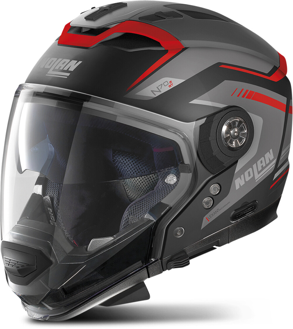 Nolan N70-2 GT Switchback N-Com mat noir/gris/rouge