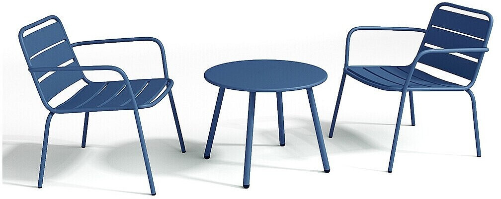 Vente-unique Salon de jardin Mirmande bleu nuit