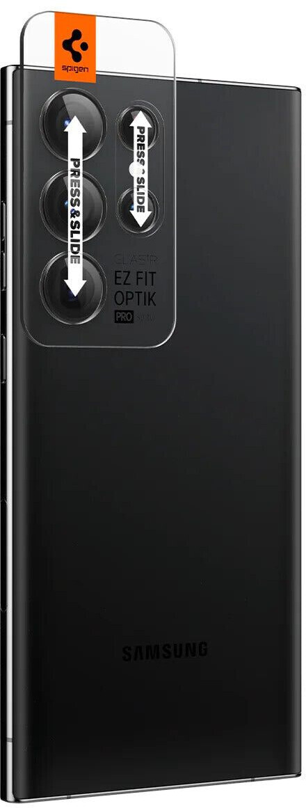 Spigen Glass EZ Fit Optik Pro 2 Pack (Galaxy S23 Ultra) Black