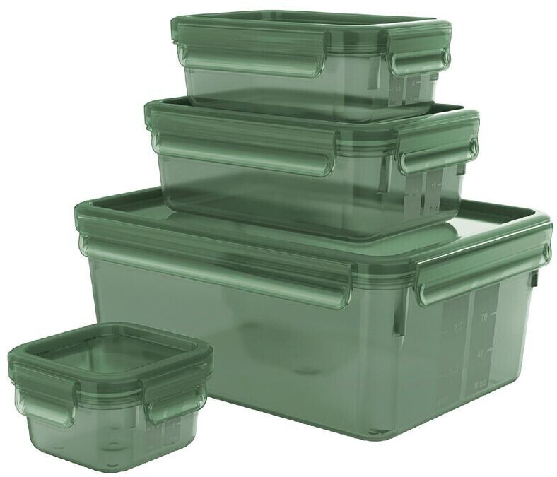 Emsa Food storage container Clip&Close Eeco set of 4 0.2-3.7l green