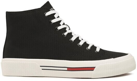 Tommy Hilfiger Mid-Top Lace-Up Canvas Sneaker (EM0EM01157) black