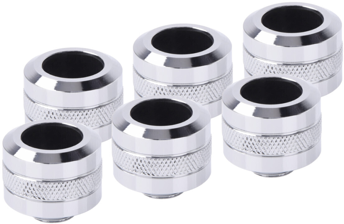 Alphacool Eiszapfen PRO 16mm HardTube Fitting G1/4 - Chrome 6-Pack