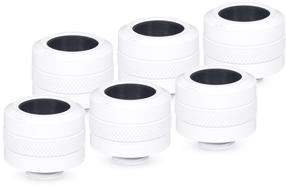 Alphacool Eiszapfen PRO 16mm HardTube Fitting G1/4 - White 6-Pack