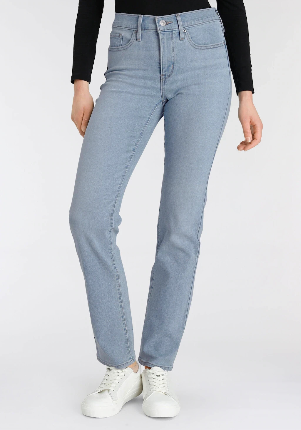 Levi s 314 Shaping Straight Jeans light indigo worn in au meilleur prix sur idealo