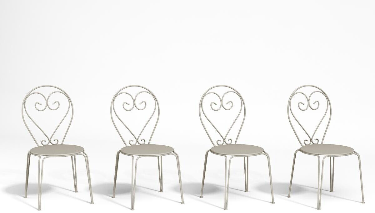 Vente-unique Chaise de jardin Guermantes (lot de 4) beige
