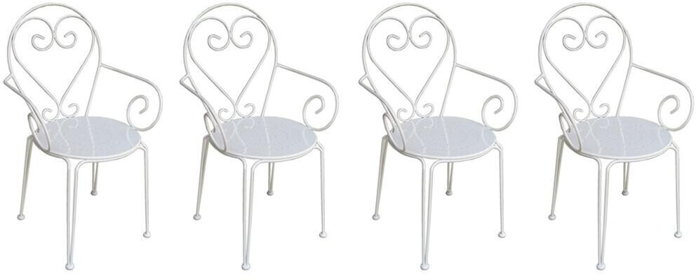 Vente-unique Fauteuil de jardin Guermantes (lot de 4) blanc