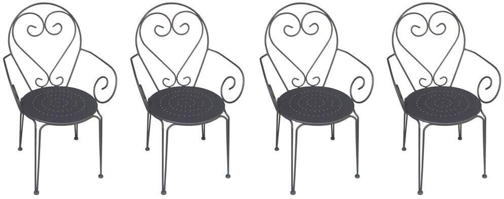 Vente-unique Fauteuil de jardin Guermantes (lot de 4) gris foncé