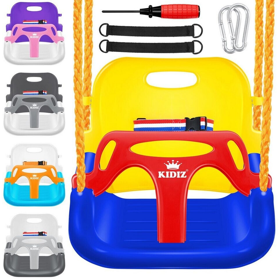 KIDIZ Kinderschaukel Violett - Höhenverstellbare Gartenschaukel Bis 180cm, 100kg Belastbar