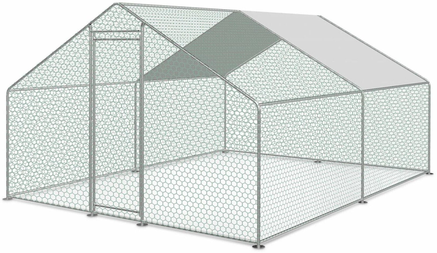 Enclos pour poulailler 6m² - Babette - Volière en acier galvanisé. bâche de  toit imperméable et anti UV. porte avec