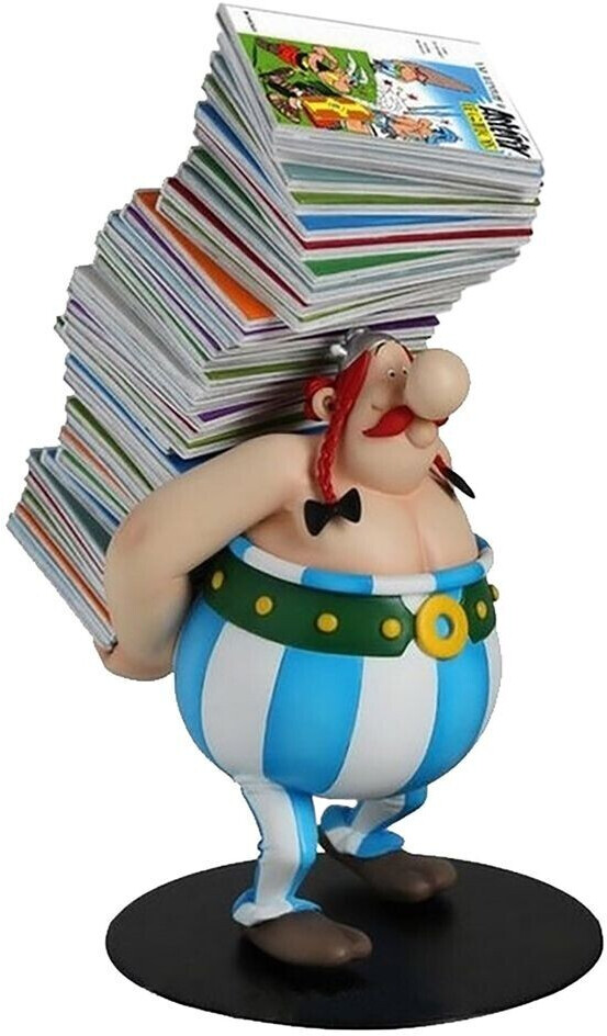Plastoy Figurine Obélix avec pile d'albums