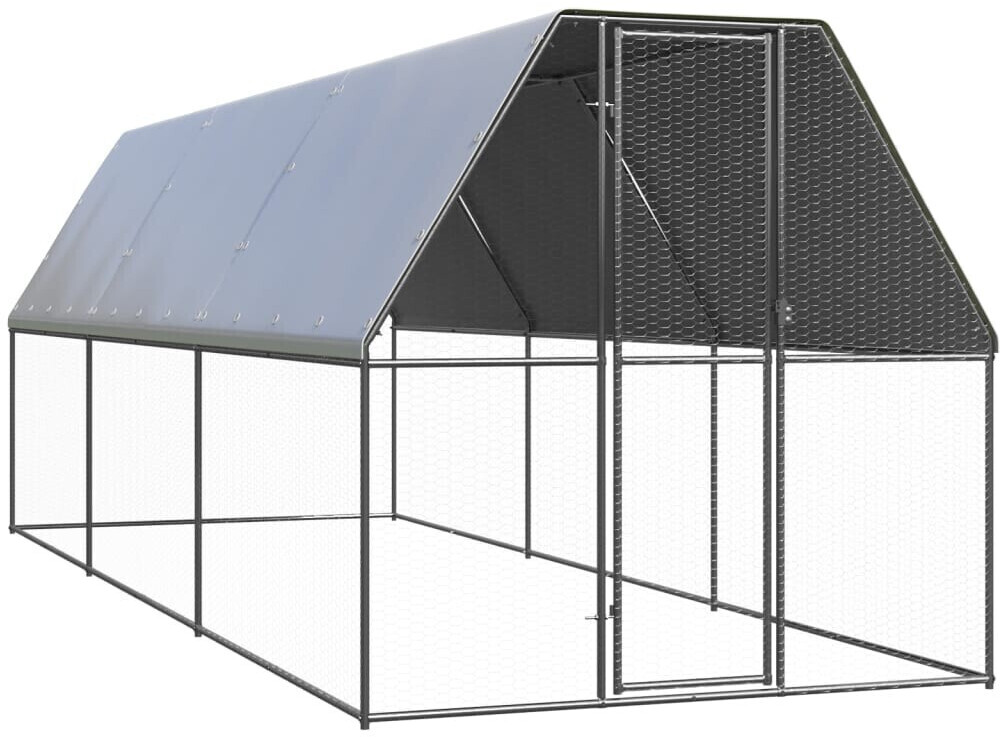 vidaXL Poulailler d'extérieur acier galvanisé 2 x 6 x 2 m (3154372)