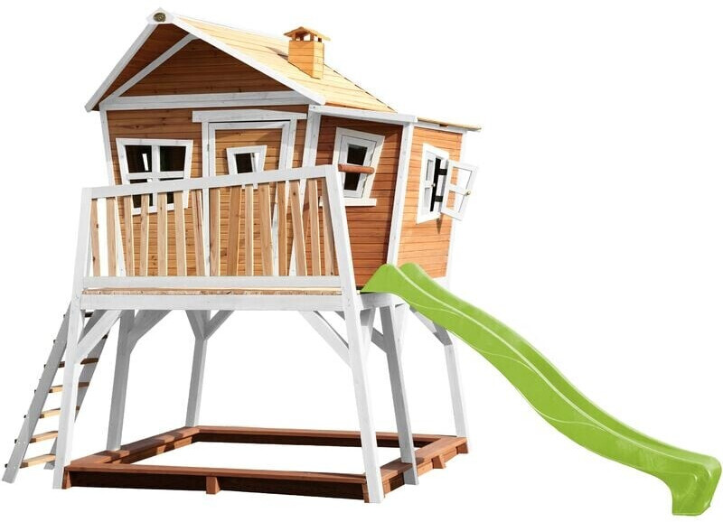 AXI Max playhouse brown/white with green slide