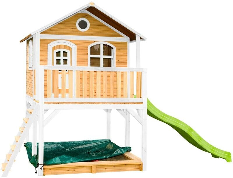 AXI Playhouse Marc brown/white + lime green slide
