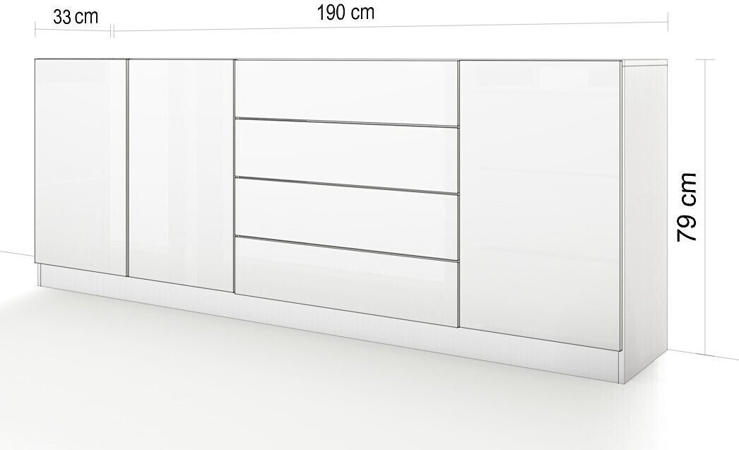 hochglanz bei ab matt/schwarz Borchardt-Möbel 280,49 weiß 190x79cm | € Preisvergleich Vaasa