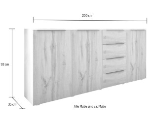 Borchardt-Möbel Tom 200x93cm matt-weiß ab 297,49 € | Preisvergleich bei