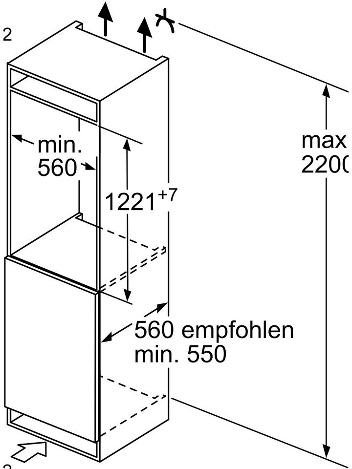 Bosch KIR81ADD0, Serie 6, Einbau-Kühlschrank, 177.5 x 56 cm, Flachsch,  1.015,00 €