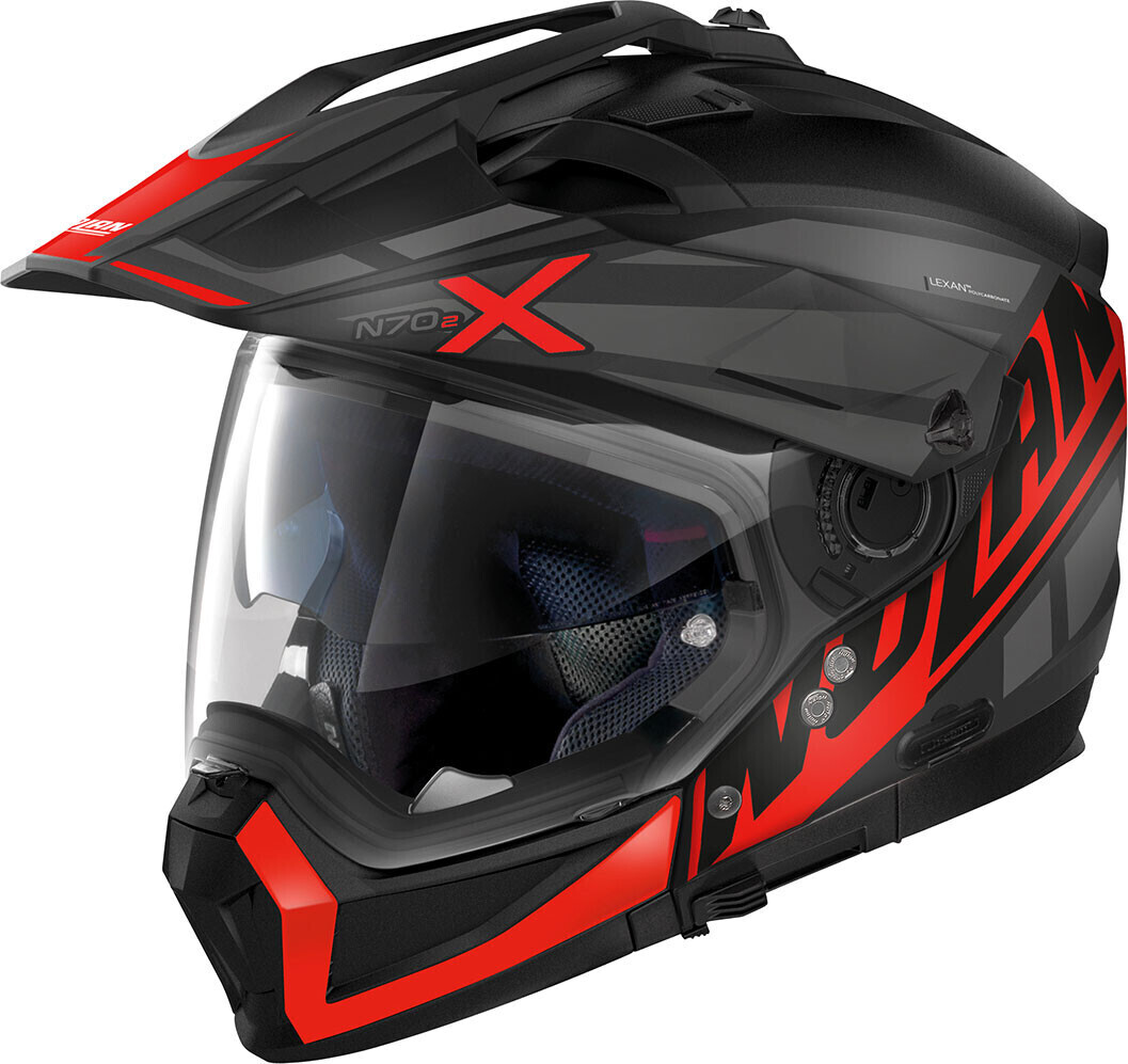 Nolan N70-2 X Mirage N-Com 55 mat noir/rouge