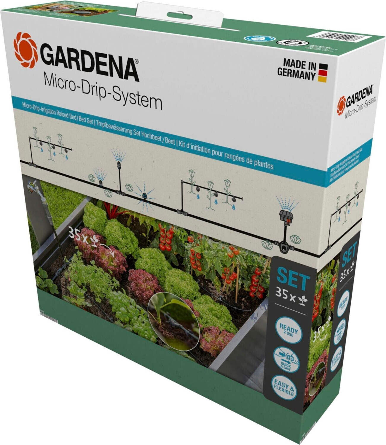 Gardena MicroDripSystem Tropfbewässerung Set Hochbeet/Beet 35
