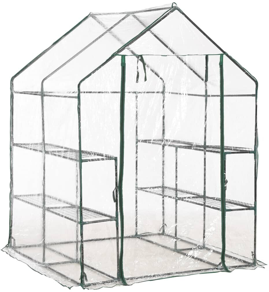 vidaXL Serre avec 8 étagères 143 x 143 x 195 cm (46914)