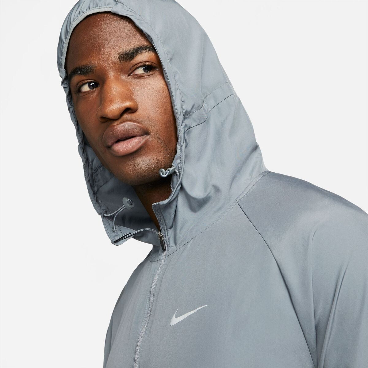Grey reflective running jacket shop