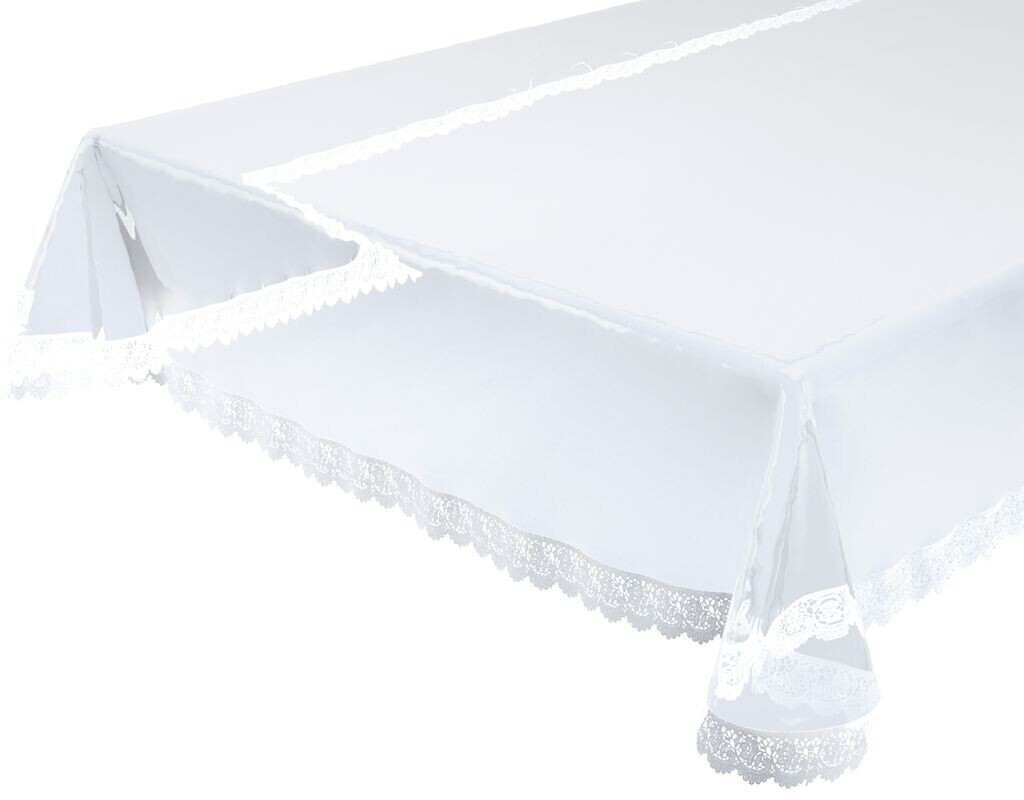 Beautex Glasklar Tischdecke Rund 160 cm; aus hochwertigem EVA abwischbar  rutschfest mit weißer Vinylspitze, Größe wählbar ab 14,99 € |  Preisvergleich bei | Tischdecken