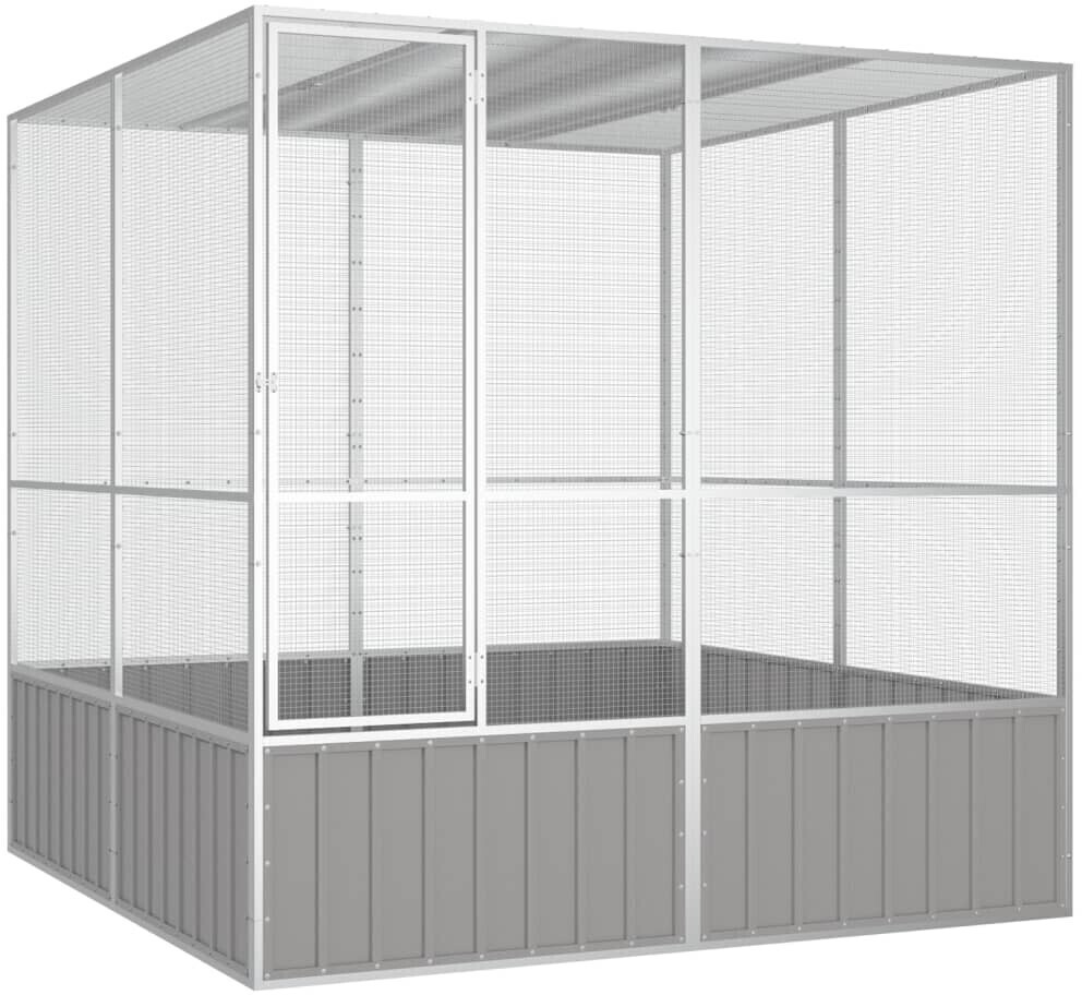 vidaXL Cage à oiseaux acier galvanisé 213,5 x 217,5 x 211,5 cm