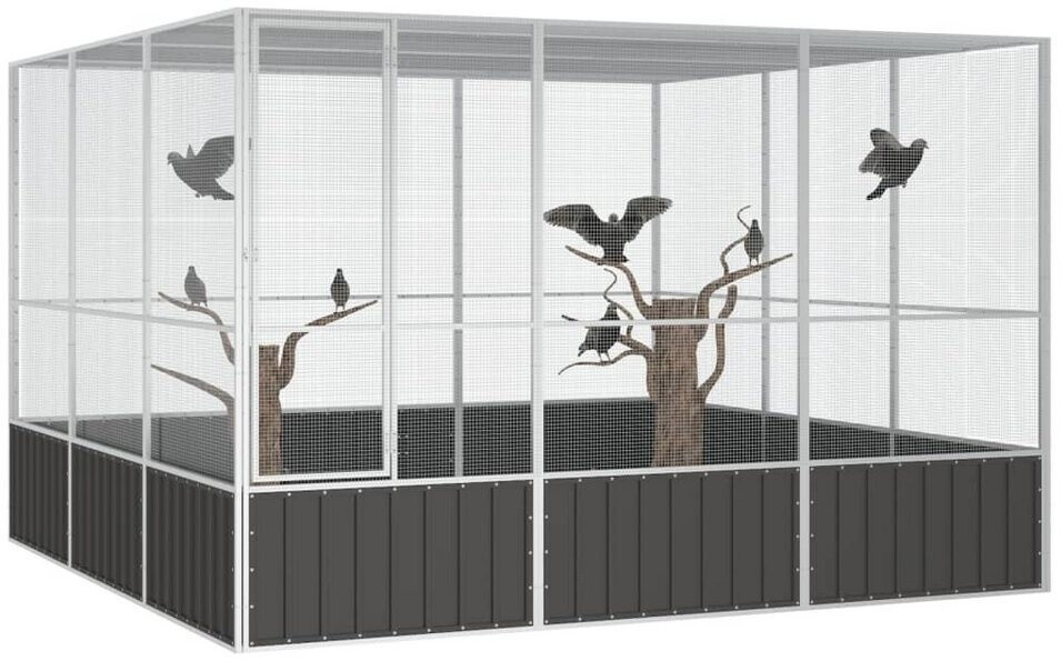 vidaXL Bird Cage 302,5x324,5x211,5cm galvanized steel (171550)