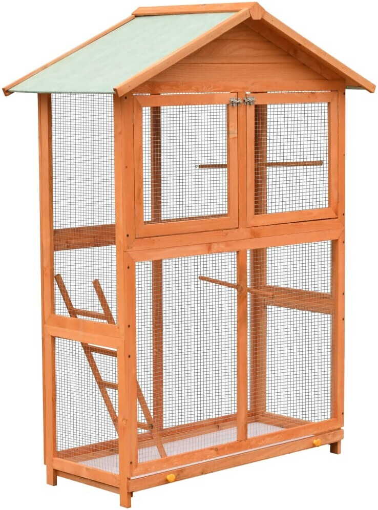 vidaXL Bird Cage Solid Pine & Fir Wood 125.5x59.5x164 cm (170638)