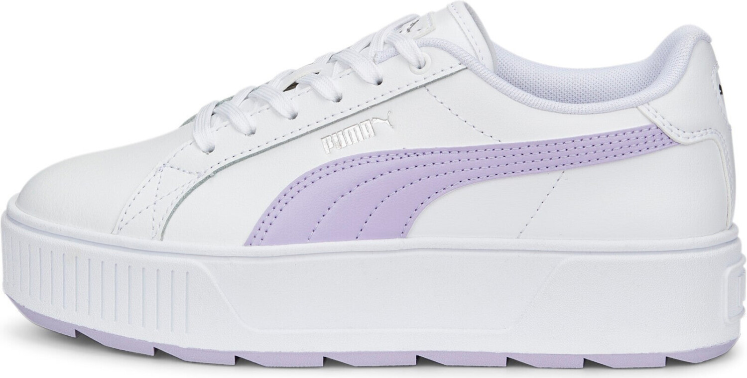 Puma basket platform bianche e argento discount