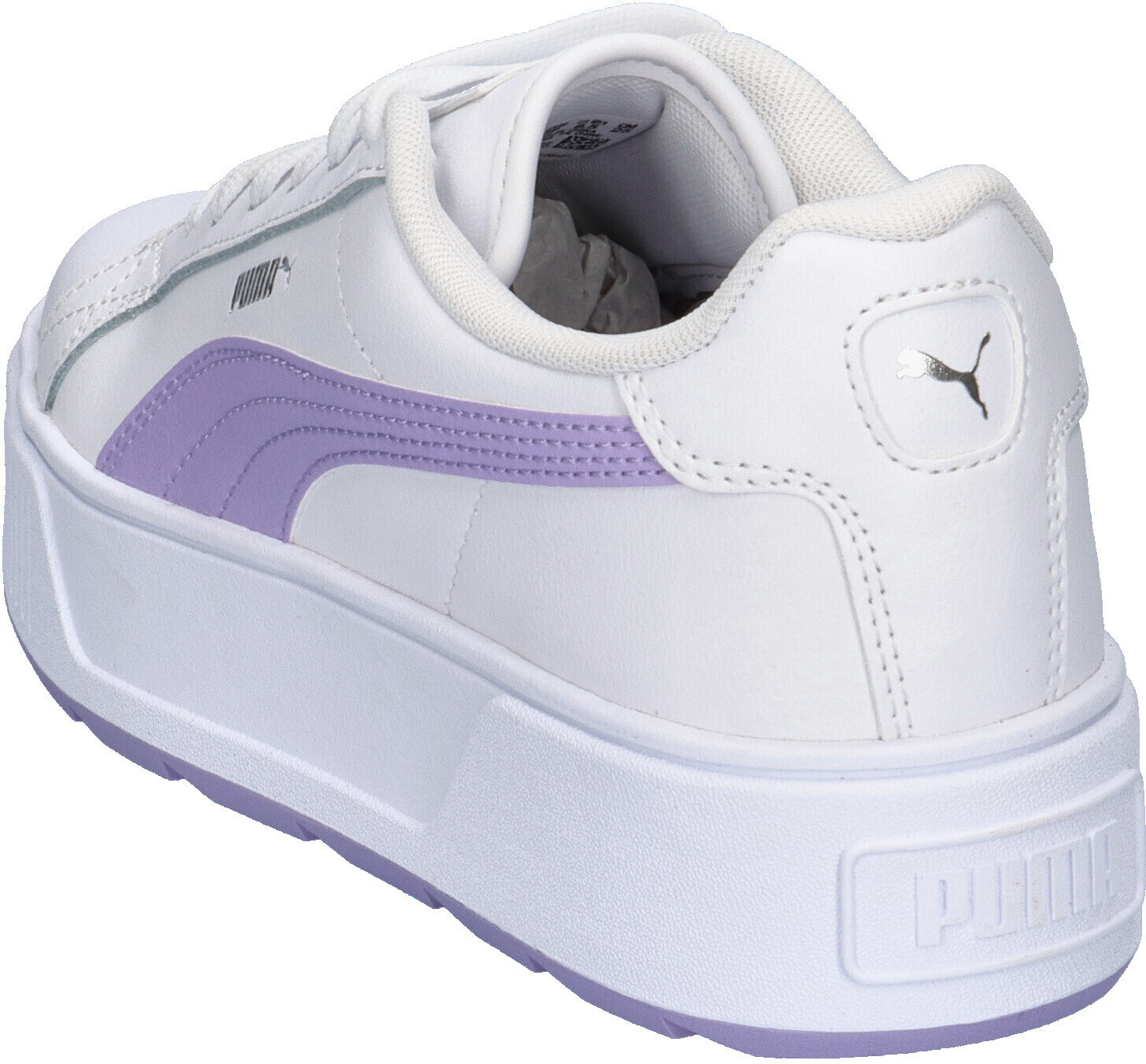 Puma basket platform bianche e argento top