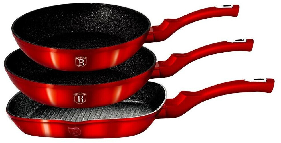 BerlingerHaus Pan Set 20/24/28cm Burgundy Edition red