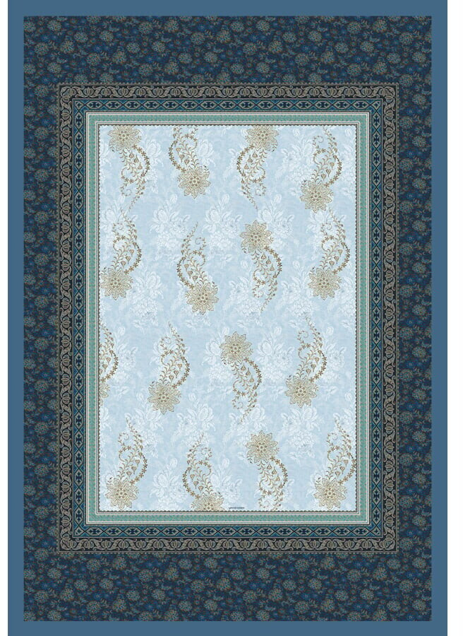 Bassetti Granfoulard Plaid Kerala - Blaue Wohndecke 135x190 Cm Aus Baumwolle