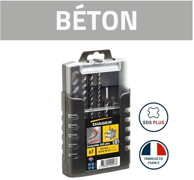 Diager Coffret de forêts béton SDS Plus 1000U
