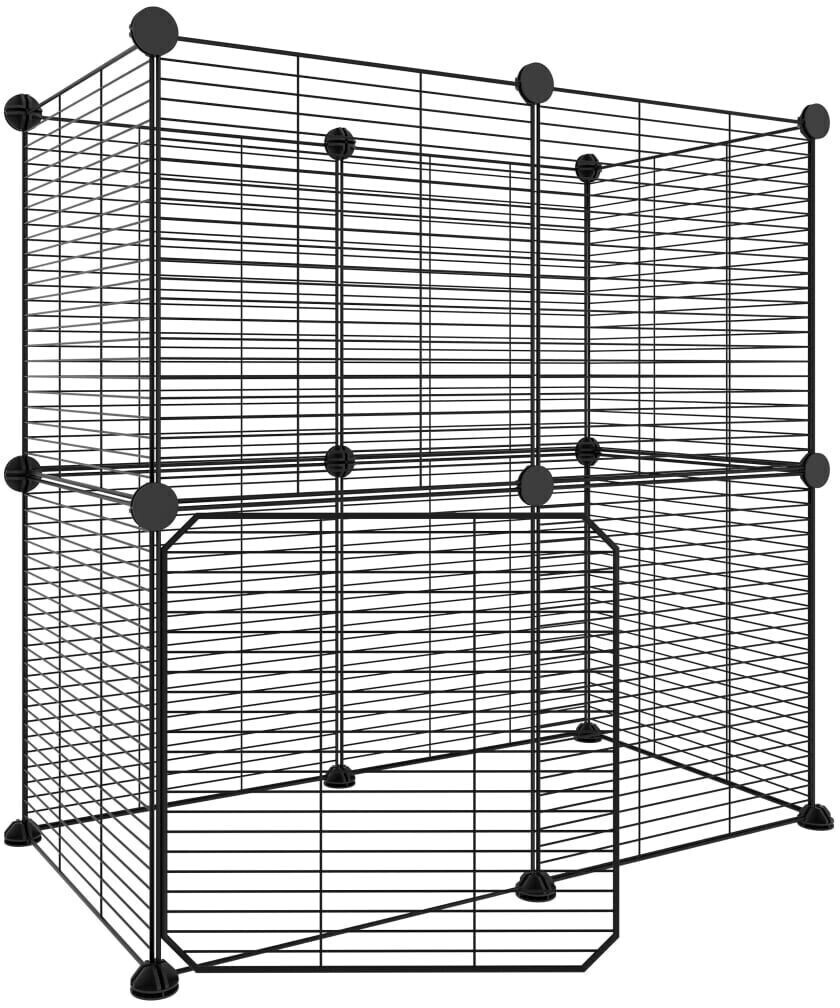 vidaXL Pet Cage with Door Black 35x35cm Steel (3114036)