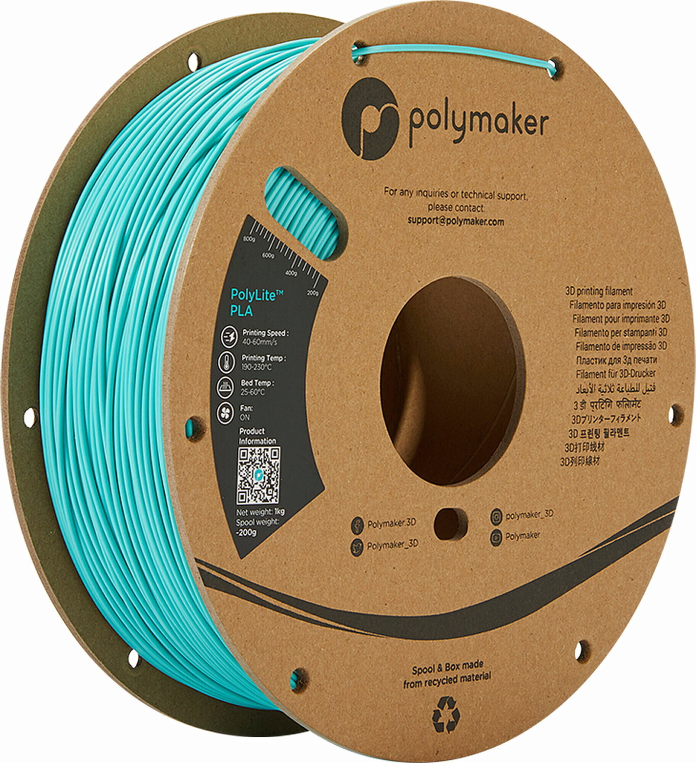 Polymaker PolyLite PLA Teal - 1,75 mm