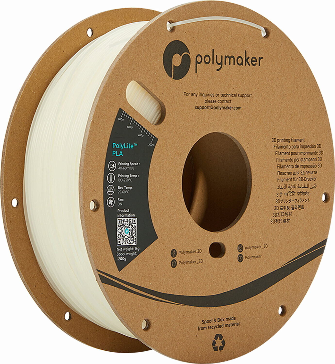 Polymaker PolyLite PLA Nature - 1,75 mm