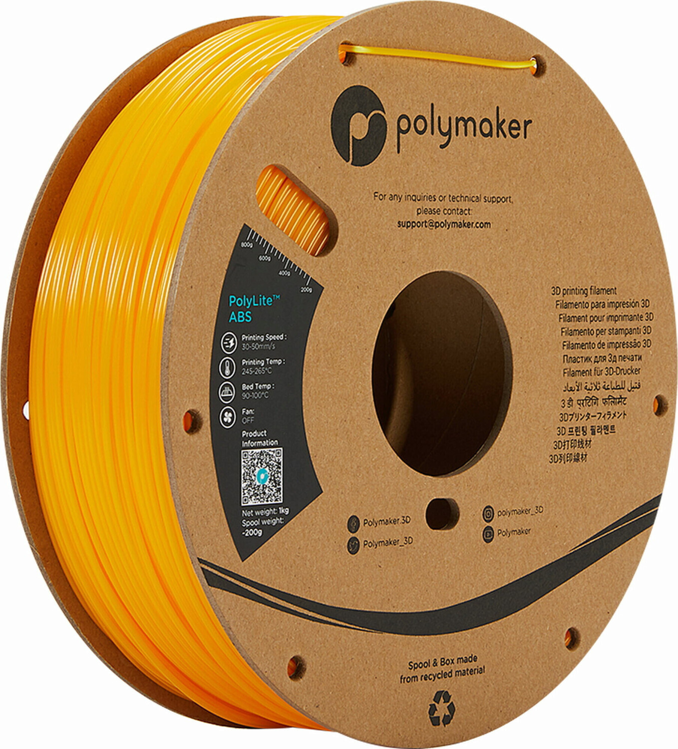 Polymaker PolyLite ABS Yellow - 1,75 mm