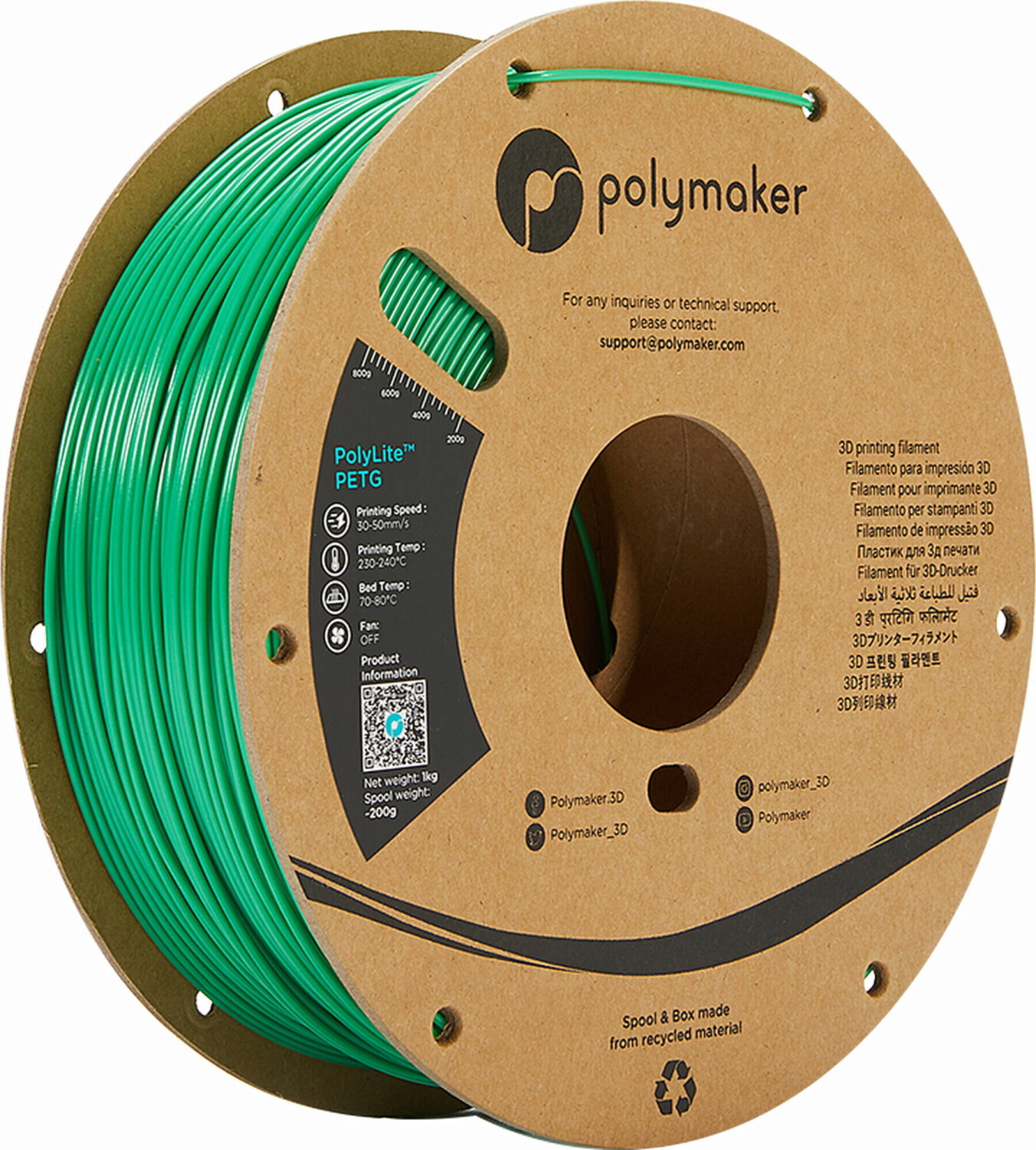 Polymaker PolyLite PETG Green - 1,75 mm