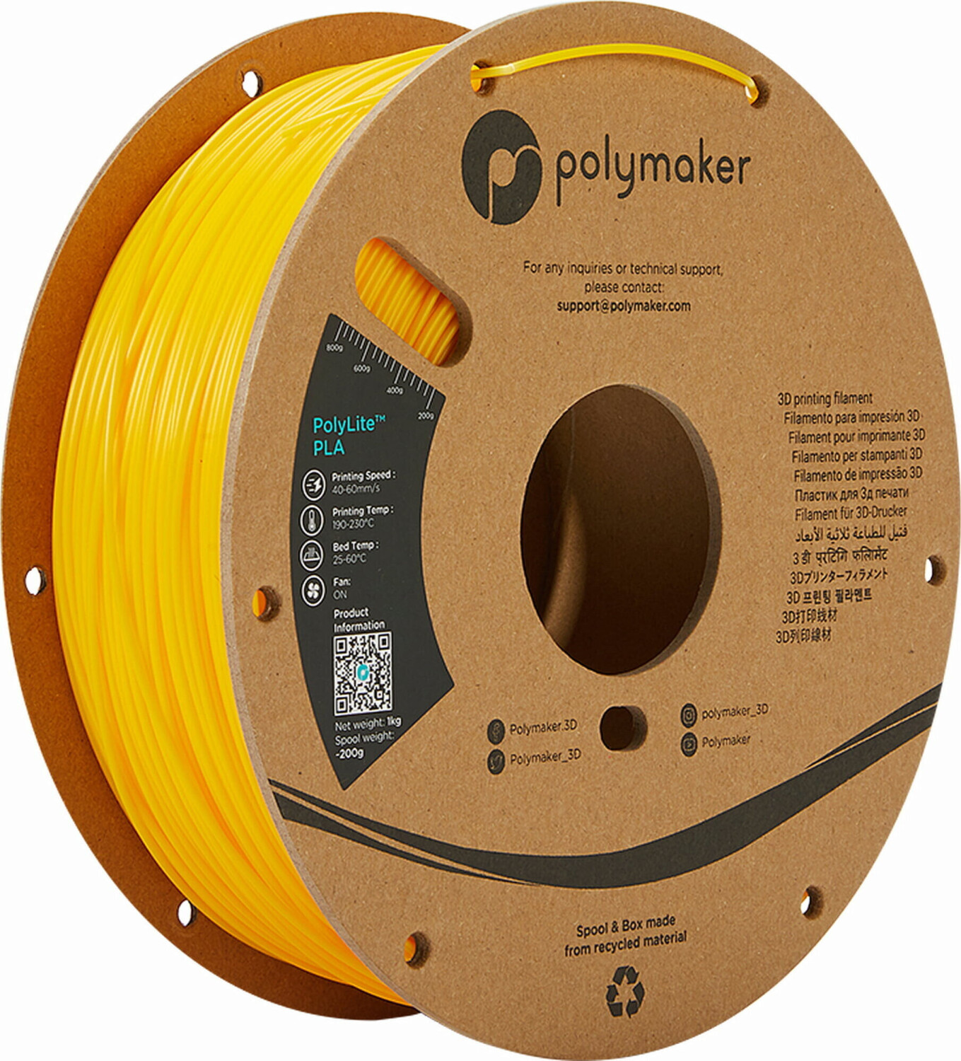 Polymaker PolyLite PLA Yellow - 1,75 mm